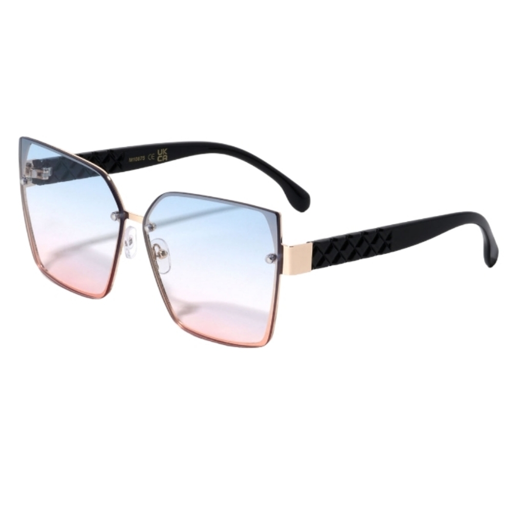 150.) Blue Pink Black Gold Sunglasses
